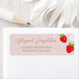 Etiqueta Berry First 1rua Morada de Aniversário de Morango