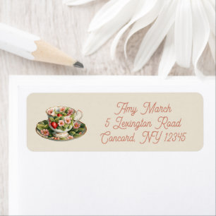Etiqueta Berry in Love with Teatime Return Address Label (B