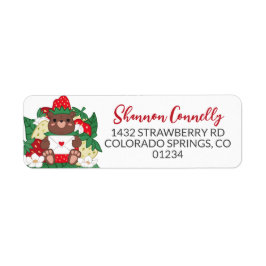 Etiqueta Berry Sweet Baby Red Strawberry Cub Endereço