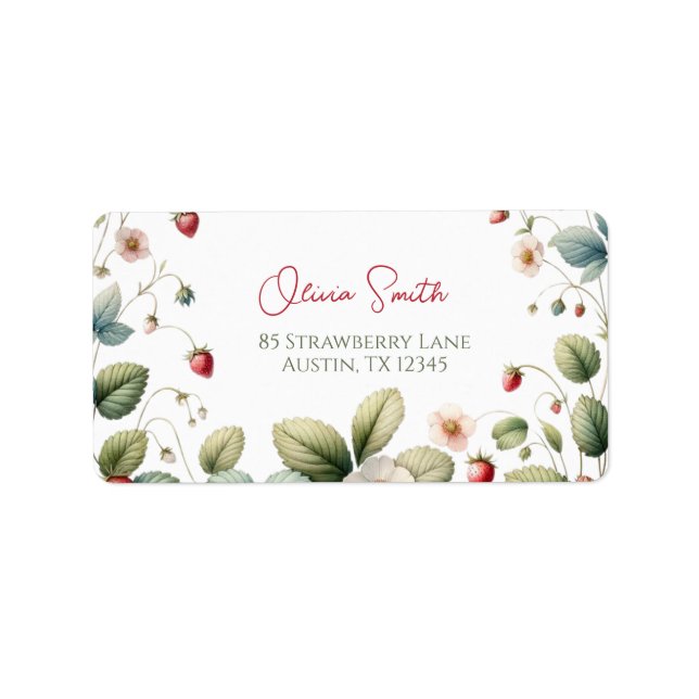 Etiqueta Berry Sweet Strawberry Endereço (Frente)