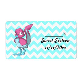 Etiqueta Berry Yogurt/Ice Blue Reptilion Bird Water Bottle