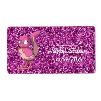 Etiqueta Berry Yogurt Reptilian Bird Wine ou uma garrafa de