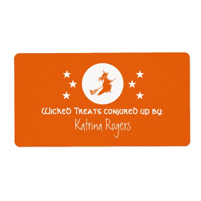 Etiqueta Bewitching Halloween Baking Labings, Laranja (Frente)