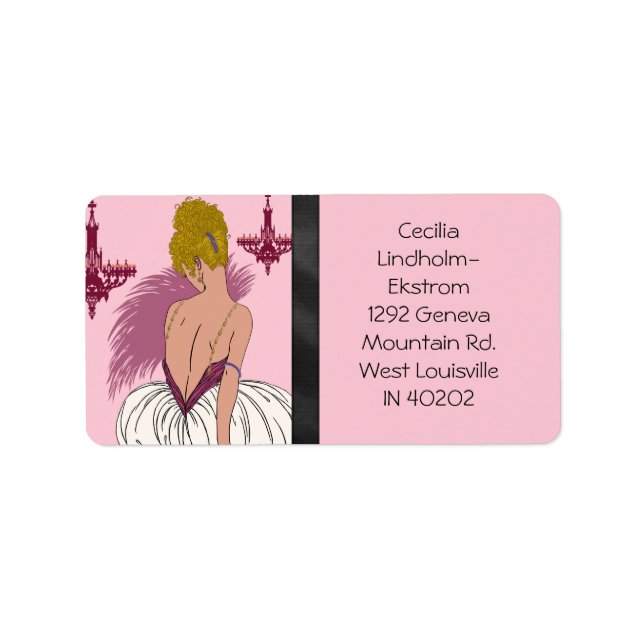 Etiqueta Bianca em Rosa e Borgonha (Frente)