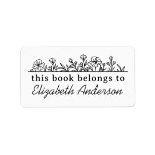 Etiqueta Biblioteca de Script Floral Botânica Clássica Book