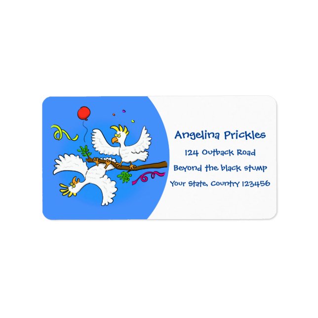 Etiqueta Bicatuta de pássaros engraçados (Frente)