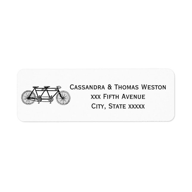 Etiqueta Bicicleta Antiga Construída Para Dois / Bicicleta  (Frente)