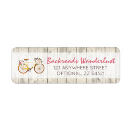 Etiqueta Bicicleta Vintage Shabby Chic Endereço de Devoluçã