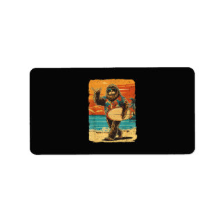 Etiqueta Bigfoot Engraçado Aloha Havaiano Surfando Praia Tr