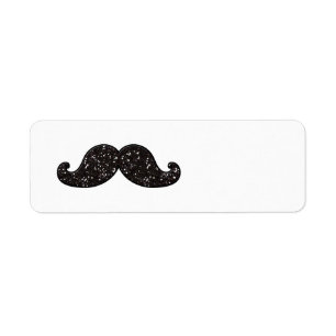 ETIQUETA BIGODE DO BRILHO DO PRETO DO DIVERTIMENTO