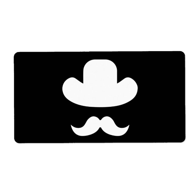 Etiqueta bigode e chapéu (Frente)
