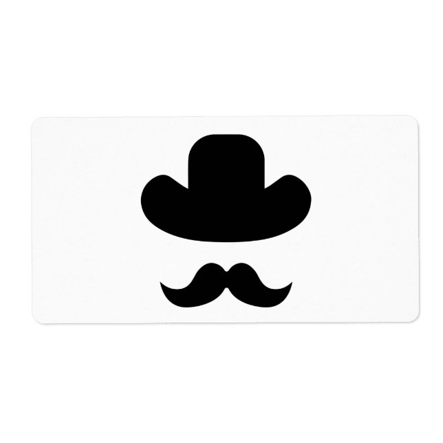 Etiqueta bigode e chapéu (Frente)