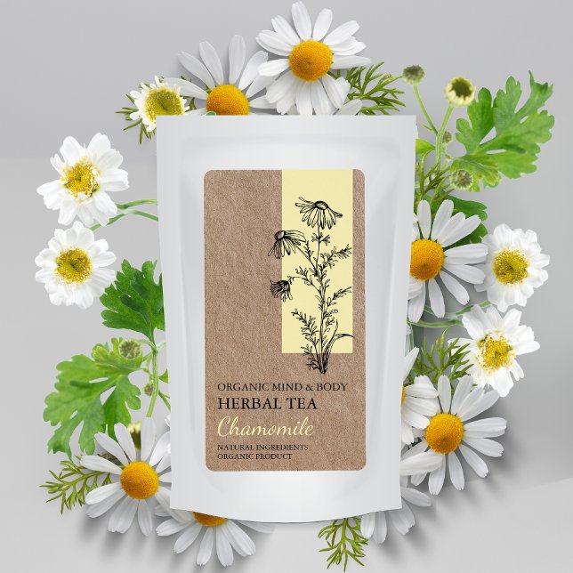 Etiqueta Biológico Chamomile Herbal Tea Kraft Rótulo Comerc (Criador carregado)