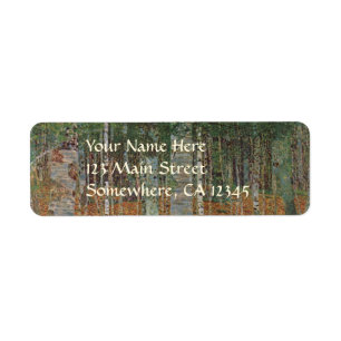 Etiqueta Birch Forest por Gustav Klimt, Vintage Art Nouveau