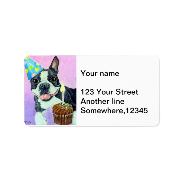 Etiqueta Birthday Boston (Frente)