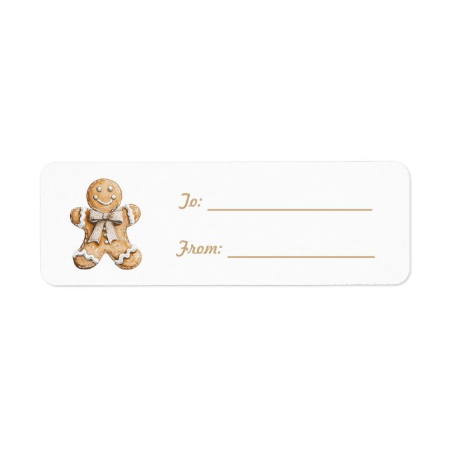 Etiqueta Biscoito de Gengibre Branco Creme Natal   (Frente)