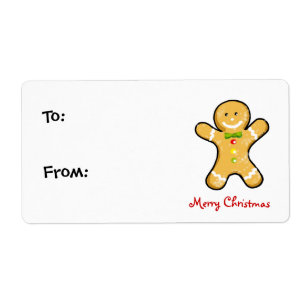 Etiqueta Biscoito do homem de pão-de-espécie do Natal