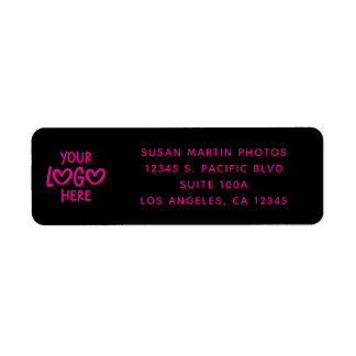 Etiqueta Black and Hot Pink Business Logo Modern Minimalist