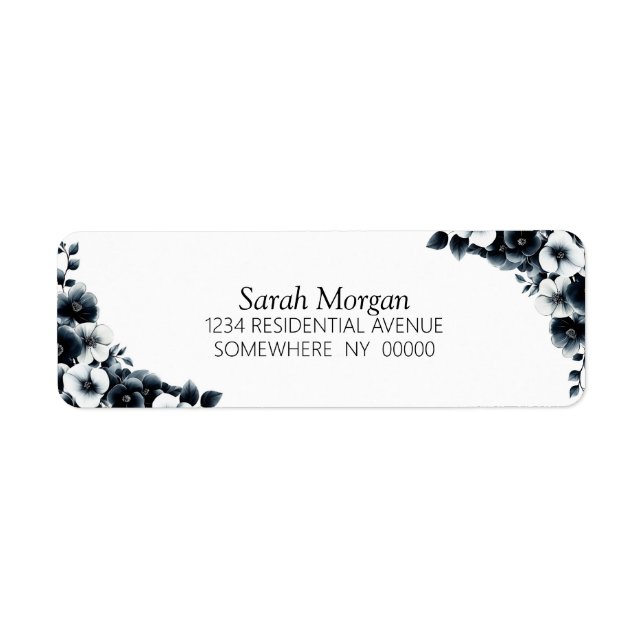 Etiqueta Black and White Floral (Frente)