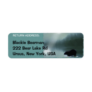Etiqueta BLACK BEAR Wildlife Return Address Labs