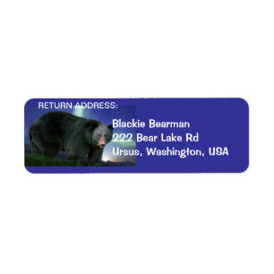 Etiqueta BLACK BEAR Wildlife Return Address Labs