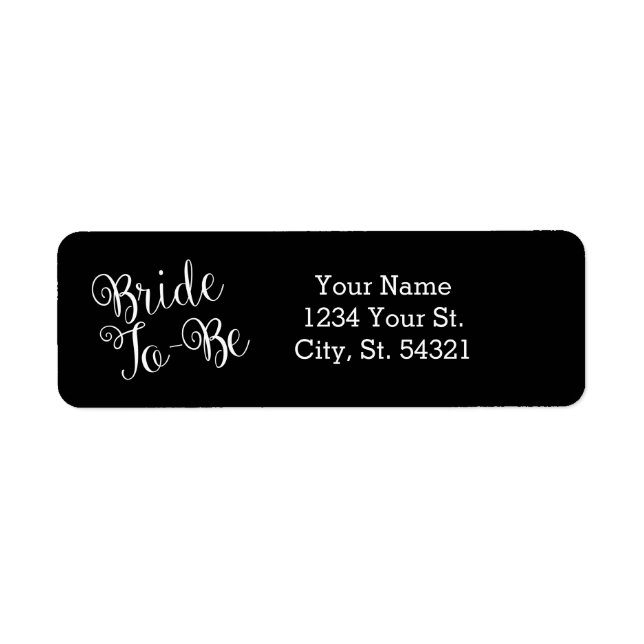 Etiqueta Black Bride to Be Address Labels (Frente)