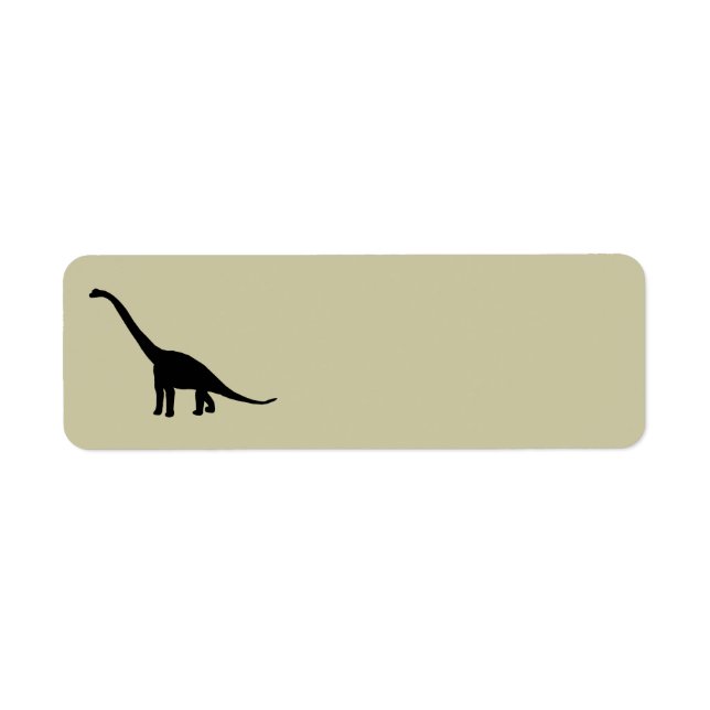 Etiqueta Black Brontosaurus Dinossaur Shadow Dino (Frente)