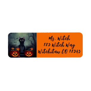 Etiqueta Black Cat e Pumpkins