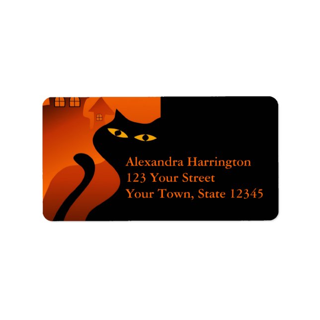 Etiqueta Black Cat Halloween (Frente)
