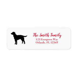 Etiqueta Black Dog Labrador Pup Address