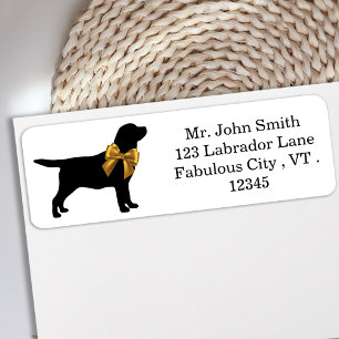 Etiqueta Black Labrador - Cachorro Gelado Elegante Dourado