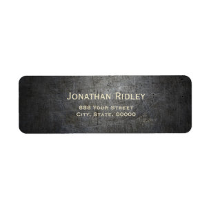 Etiqueta Black METAL Return Address Labels