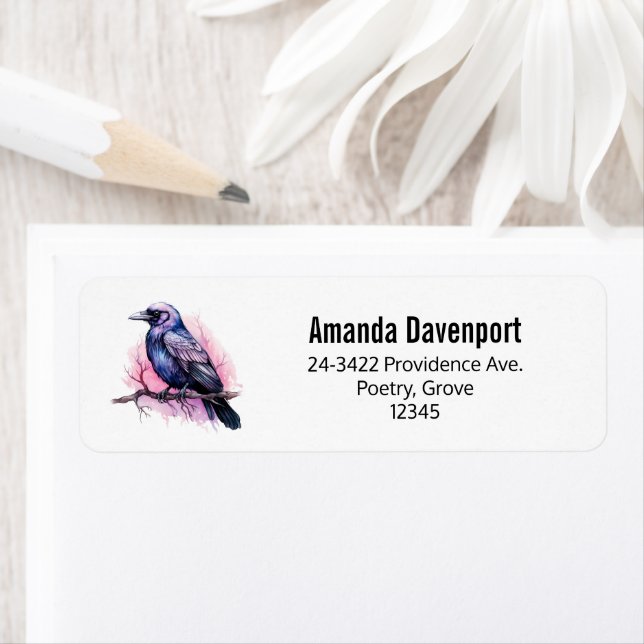 Etiqueta Black Raven em um Endereço de Ilustração de Ramifi (Insitu)