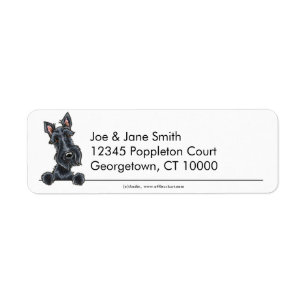 Etiqueta Black Scottish Terrier Clean e Simples