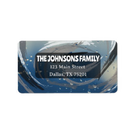 Etiqueta Black, White & Gray Return Address Label