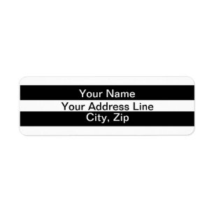 Etiqueta Black White Strips Modern French Labels
