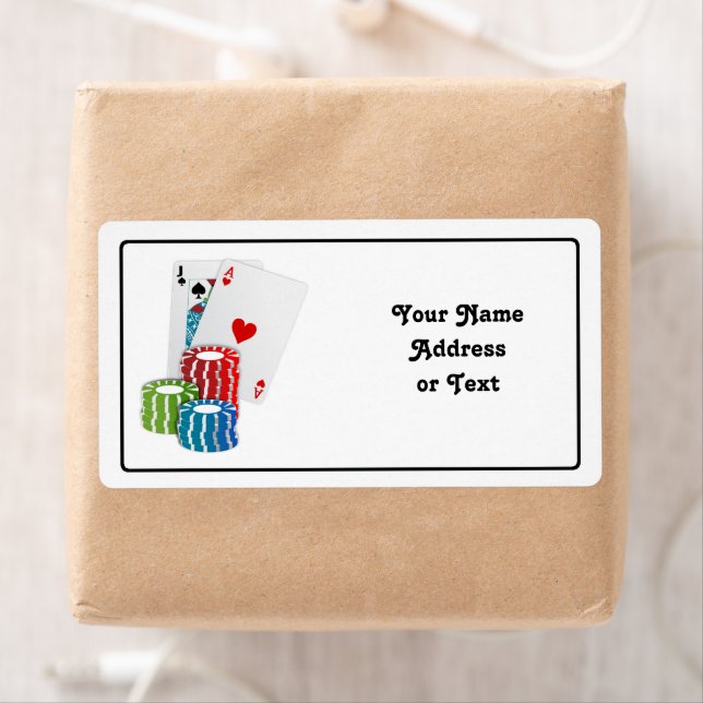 Etiqueta Blackjack com Chips Poker (Insitu)