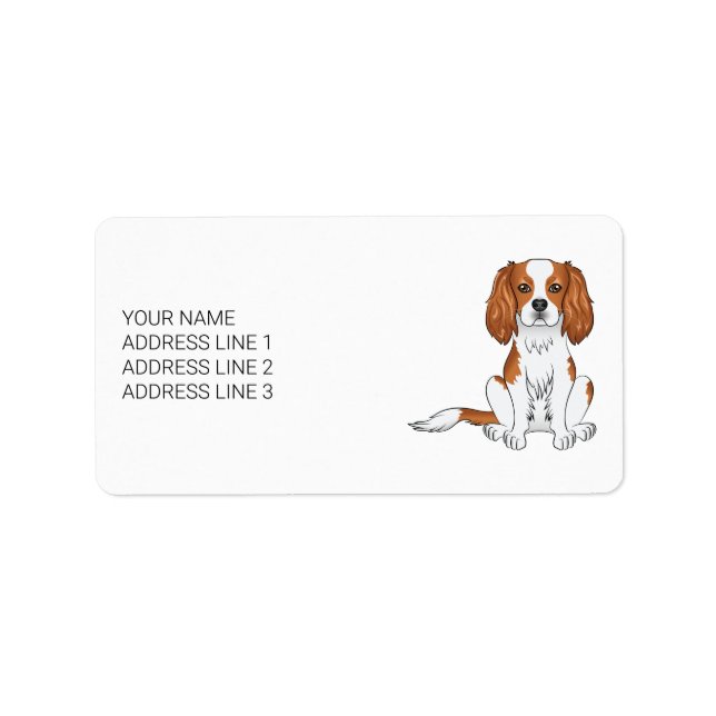 Etiqueta Blenheim Cavalier King Charles Spaniel & Texto (Frente)