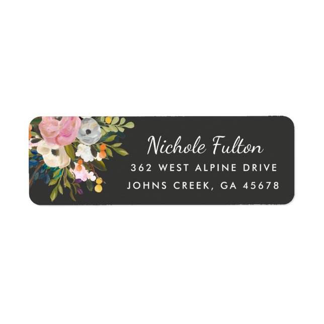 Etiqueta Blisa Botânica Floral | Endereço para devolução em (Frente)