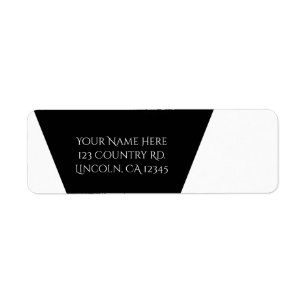 Etiqueta Bloco de Cor Minimalista Simples Preto e Branco