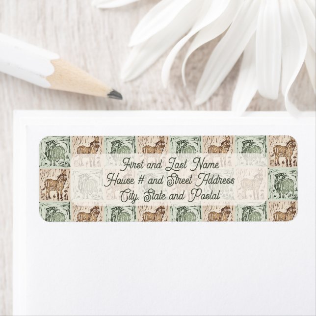 Etiqueta Bloco Impressão Ovino Inclinado - Natal Verde. (Insitu)