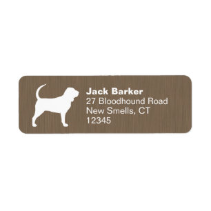 Etiqueta Bloodhound Dog Silhouette Return Address Labels