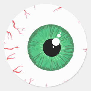 Etiqueta bloodshot verde-clara do globo ocular