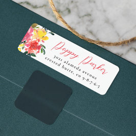 Etiqueta Bloom Spring Flowers Endereço de Devolução de Scri