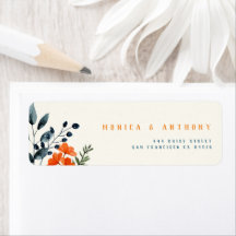 Blooming Botanicals Orange Floral Blue Casamento