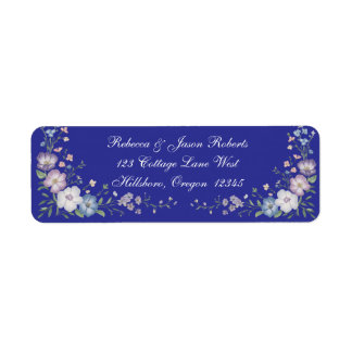 Etiqueta Blooms do Jardim de Elegância Regal Blue Vintage