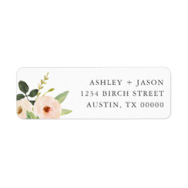 Etiqueta Blooms Rosa Floral Return Address Lables