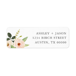 Etiqueta Blooms Rosa Floral Return Address Lables