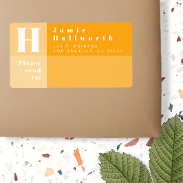 Etiqueta Bloqueio de Cor Moderno - Laranja Retornar e Envia