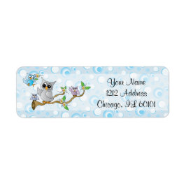 Etiqueta Blue Baby Owl | Tema do Chá